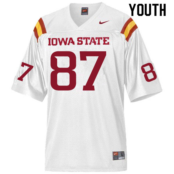 Youth #87 Ryan Pritchard Iowa State Cyclones College Football Jerseys Sale-White - Click Image to Close